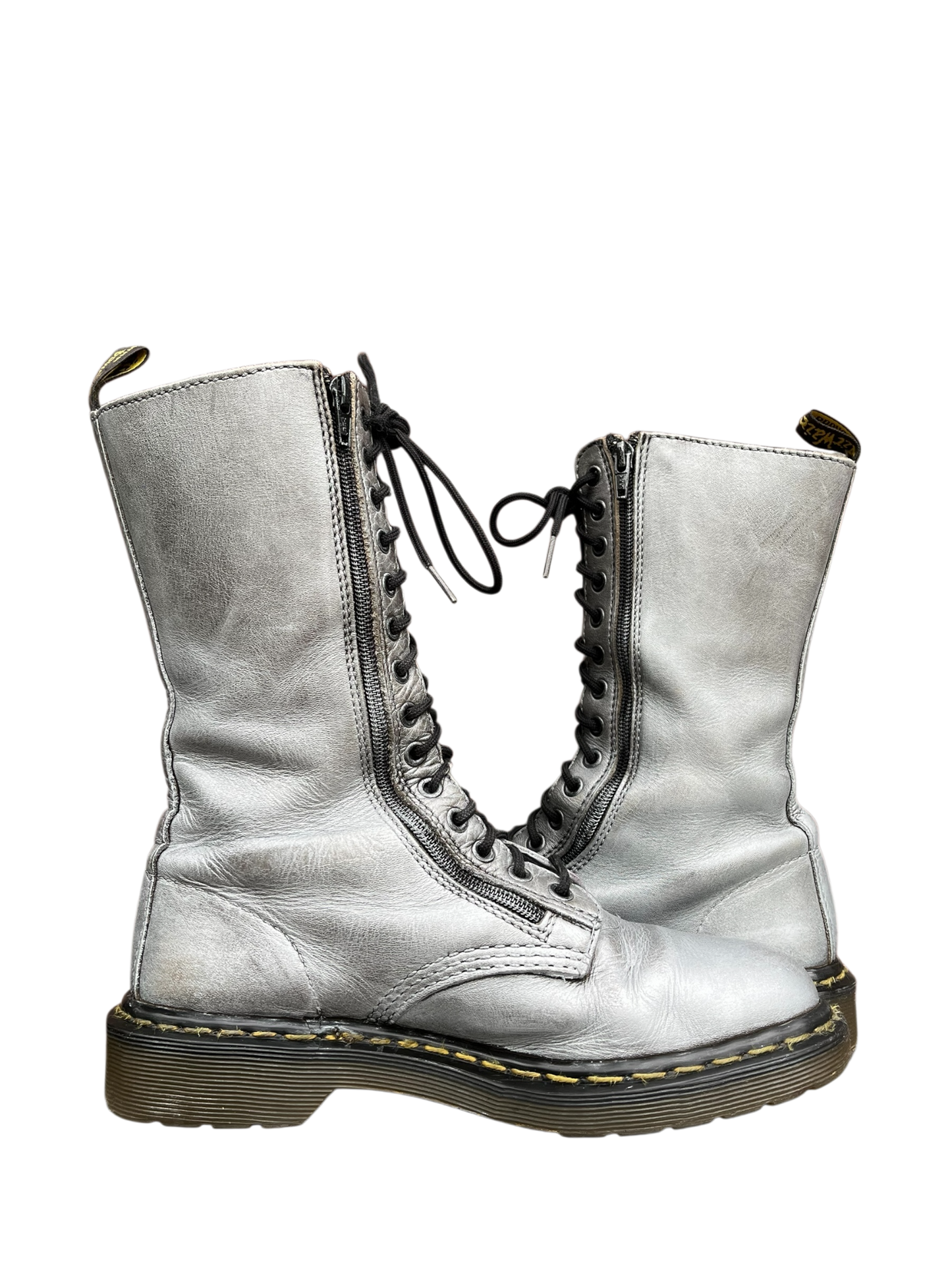 Dr. Martens 9733 MIE silver mid calf boots