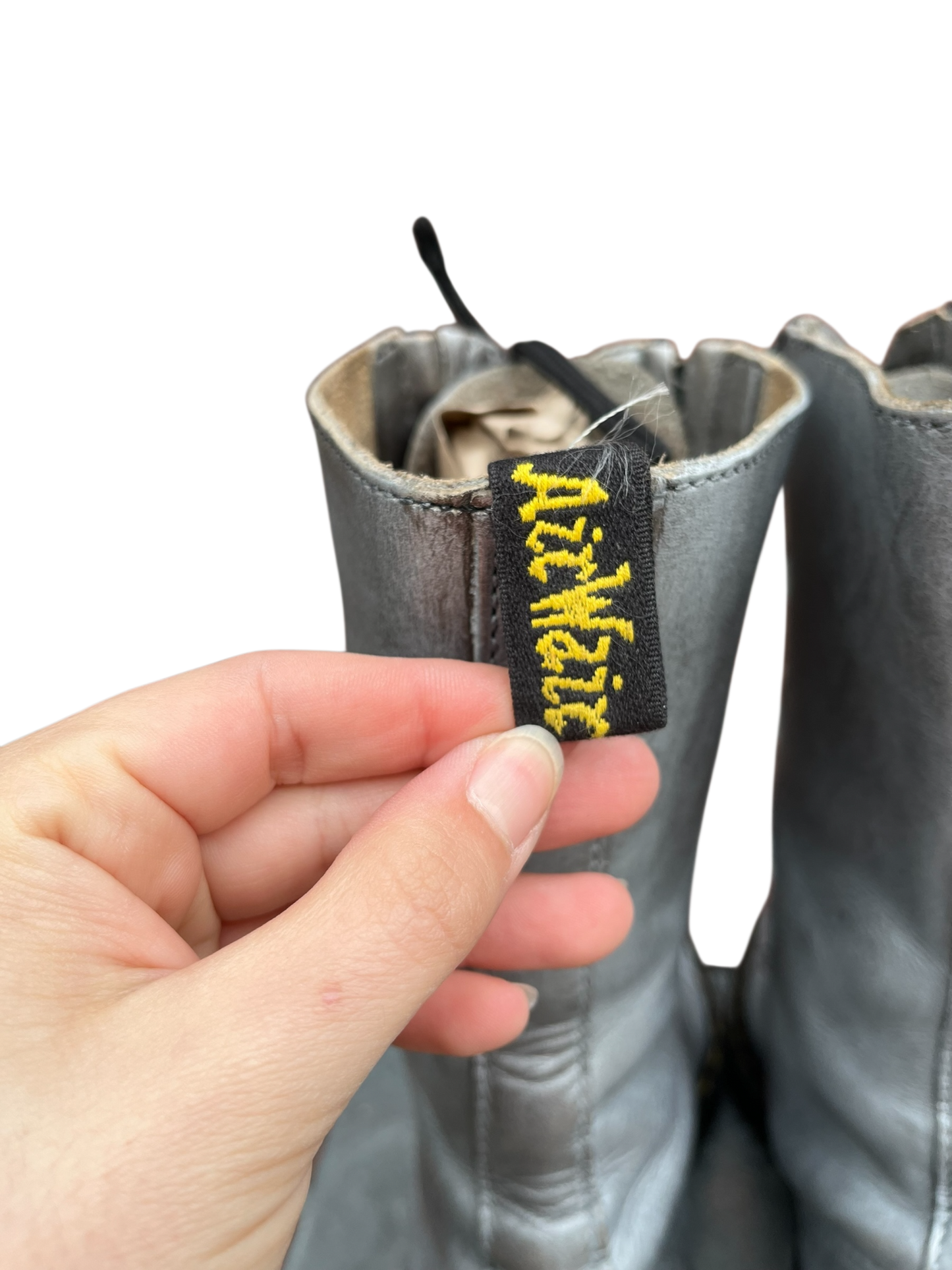 Dr. Martens 9733 MIE silver mid calf boots