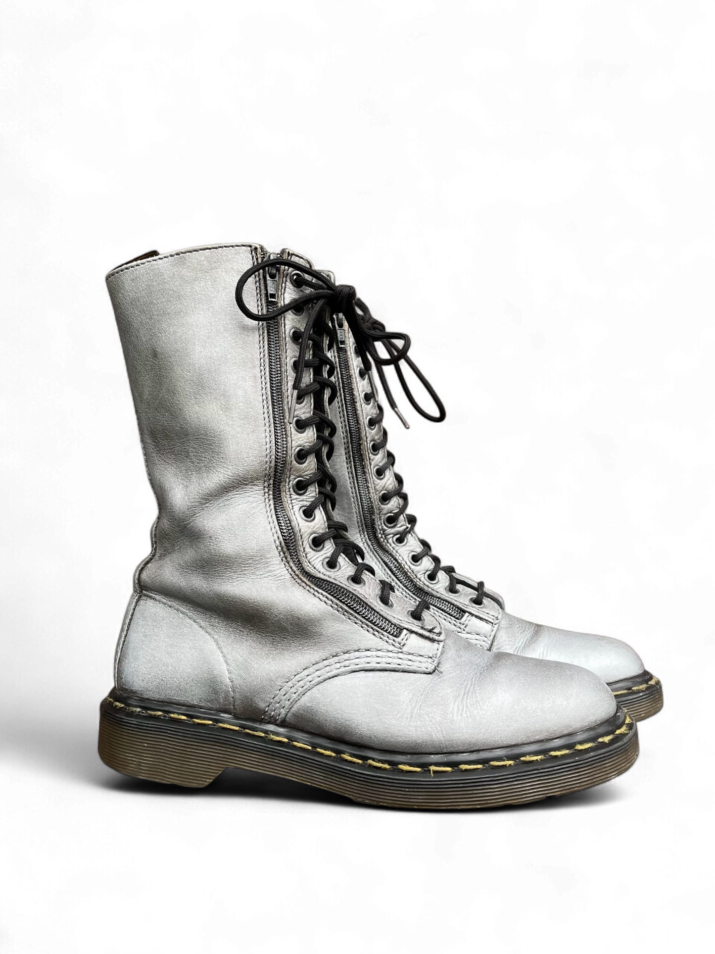 Dr. Martens 9733 MIE silver mid calf boots