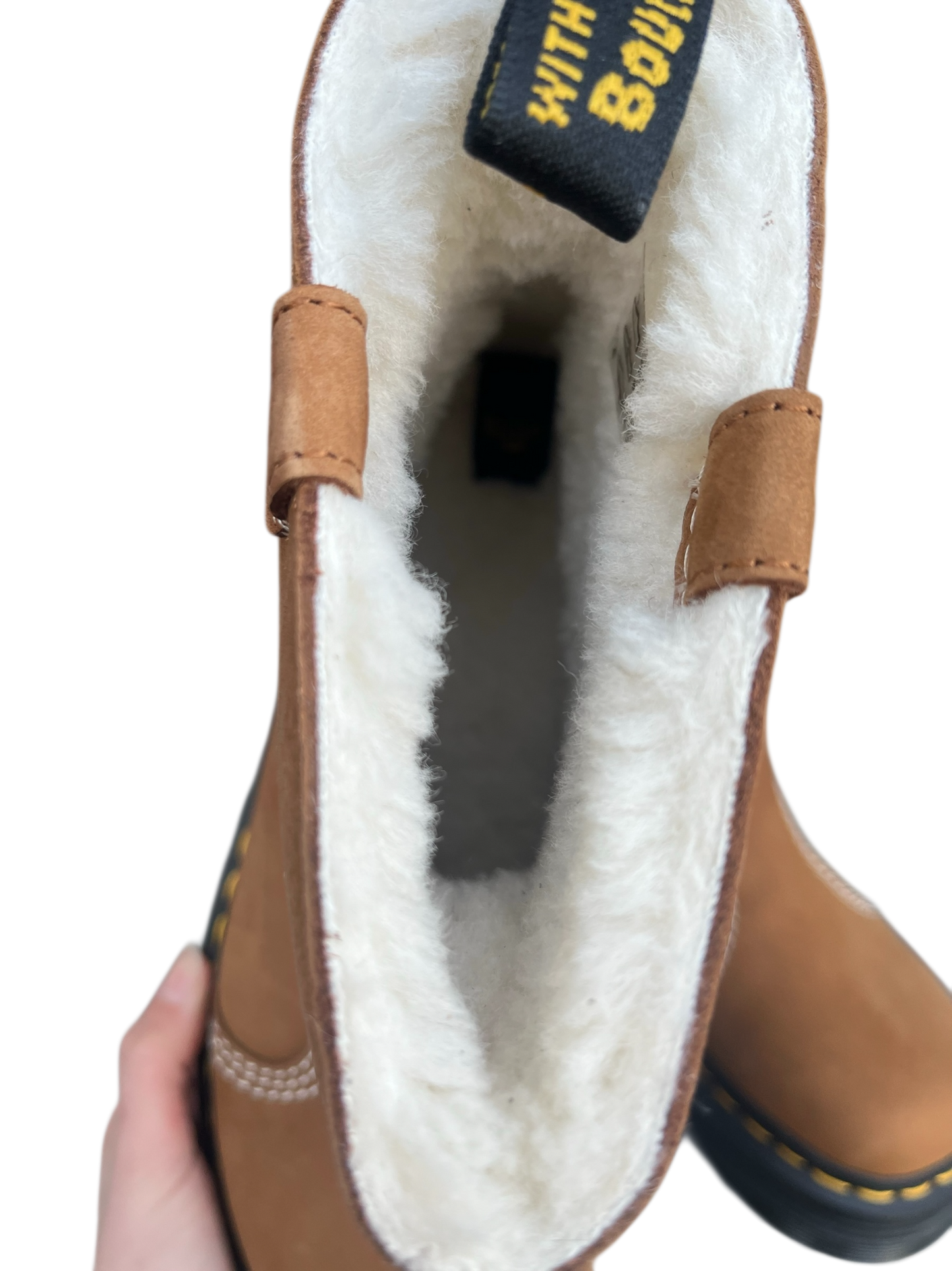 Dr. Martens Zebzag Rigger fur lined boots