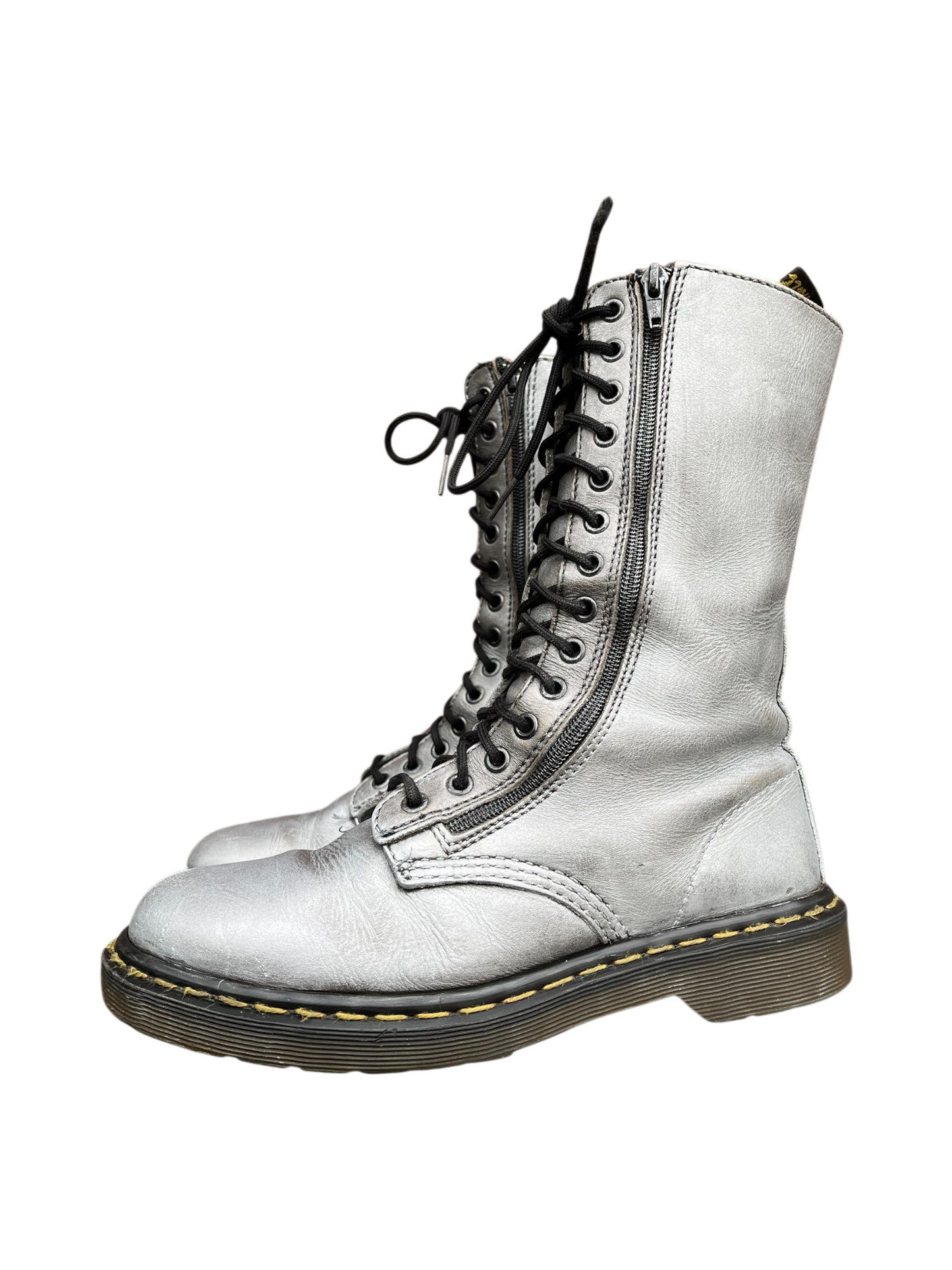 Dr. Martens 9733 MIE silver mid calf boots