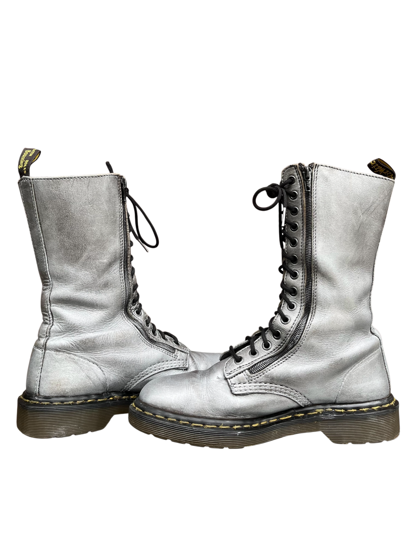 Dr. Martens 9733 MIE silver mid calf boots