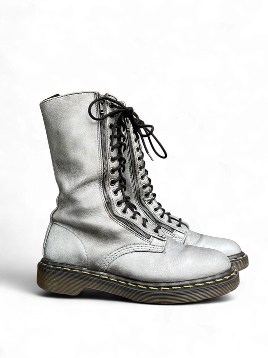 Dr. Martens 9733 MIE silver mid calf boots